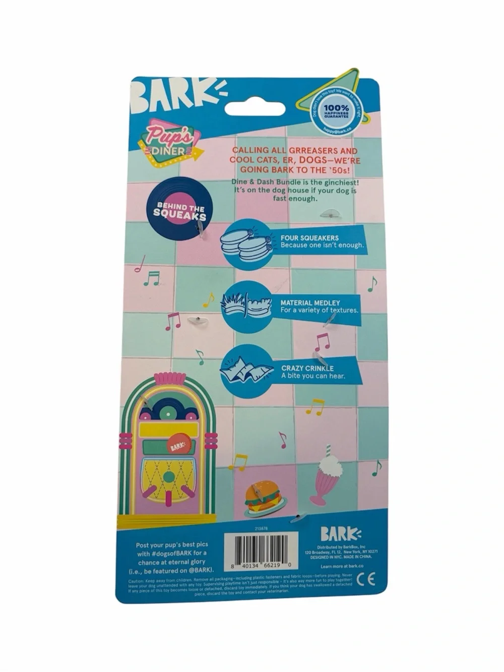 NWT | Barkbox Dine & Dash Plush Dog Toy Bundle - 4 Total Toys